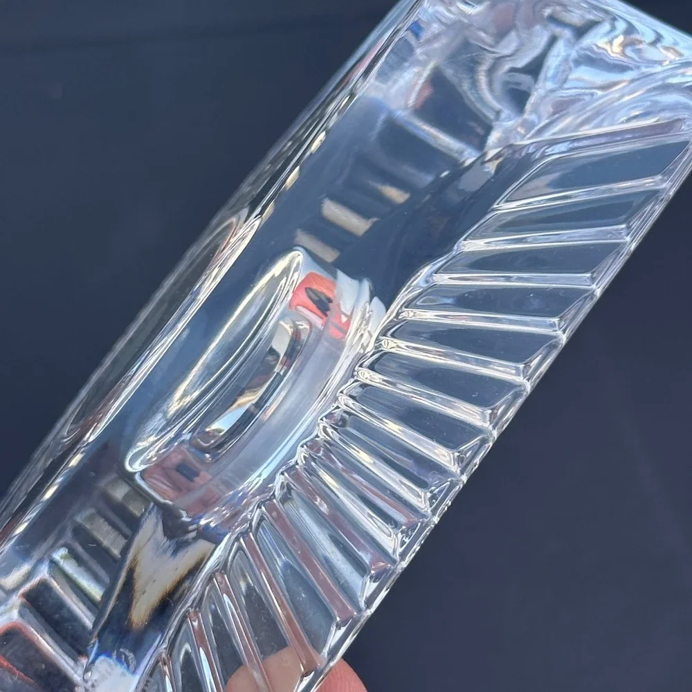 VTG Marquis by Waterford Crystal Shelf Desk Mantel Clock Works - Needs A Battery